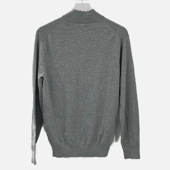 Boden Cotton 1/4 Zip Pullover Sweater in Gray - Size Medium - Picture 3 of 5